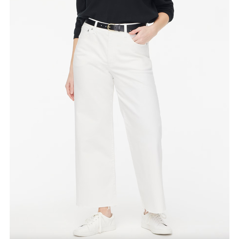 J.Crew Curvy Wide Leg Cropped Jean All Day Stretch Denim High Rise US 28 NWT